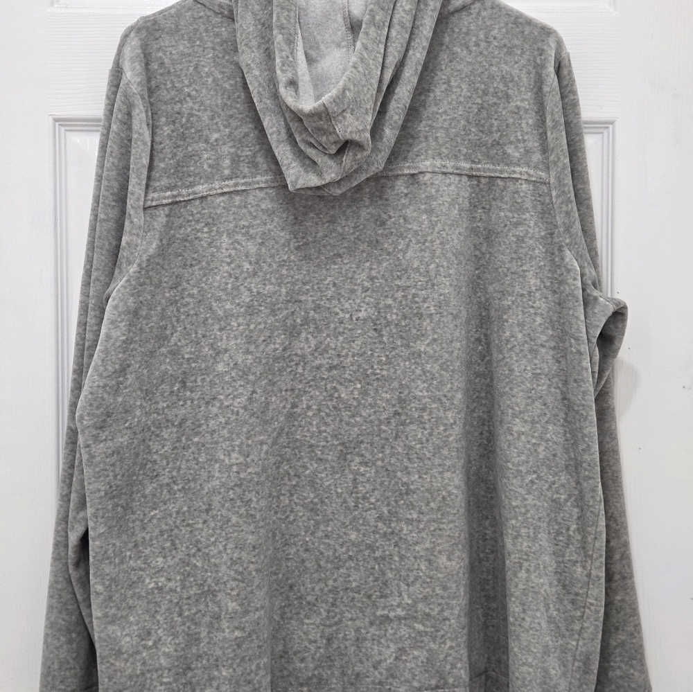 Jones New York Sport Velour Hoodie Gray Zip Front SZ 1X - Picture 7 of 15